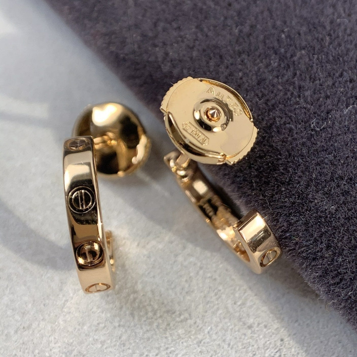 [⭐Hevara Jewelry]LOVE EARRINGS 2.65MM PINK GOLD