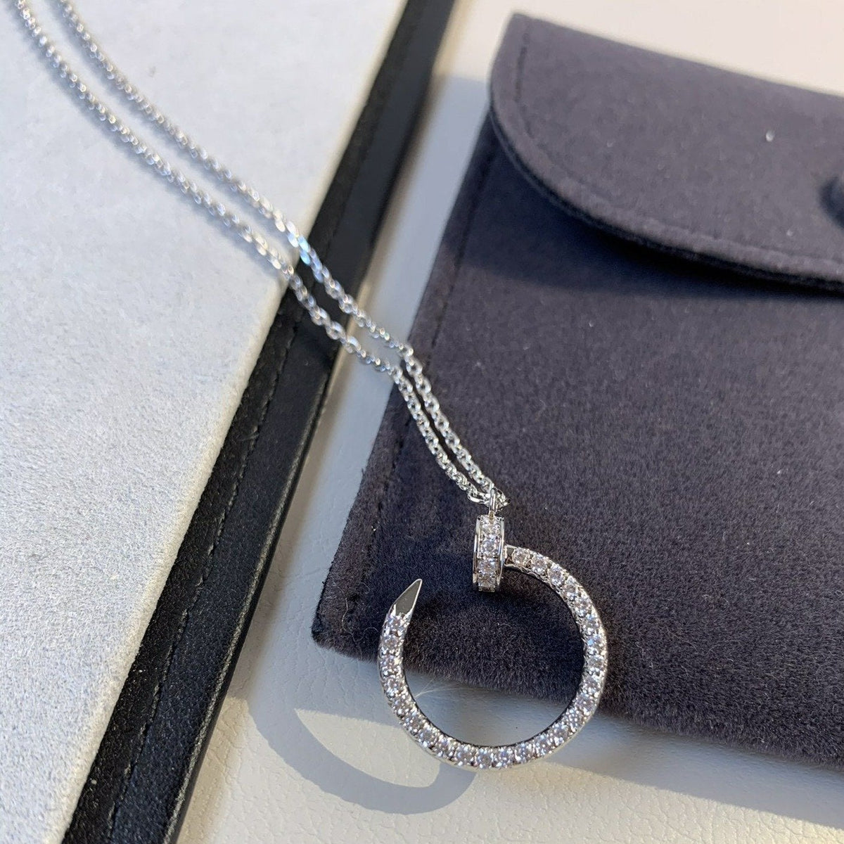 [⭐Hevara Jewelry]JUSTE NECKLACE SILVER DIAMONDS