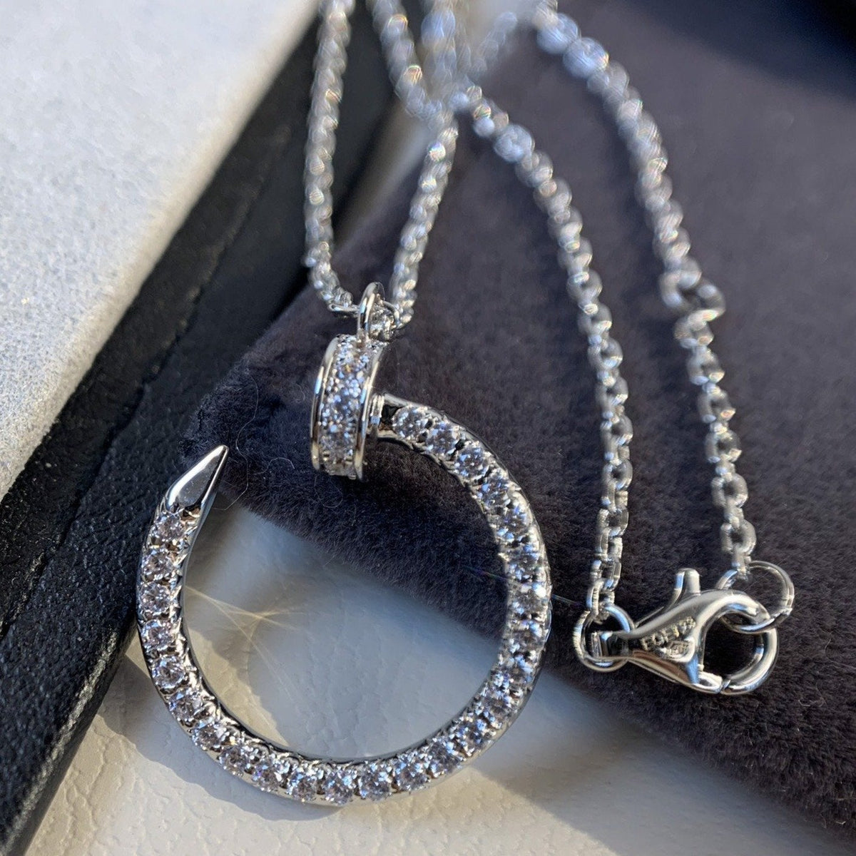 [⭐Hevara Jewelry]JUSTE NECKLACE SILVER DIAMONDS