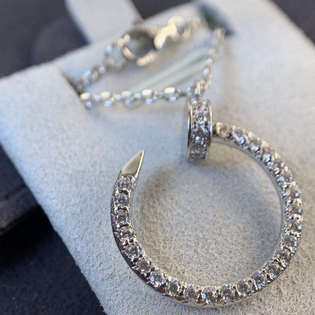 [⭐Hevara Jewelry]JUSTE NECKLACE SILVER DIAMONDS