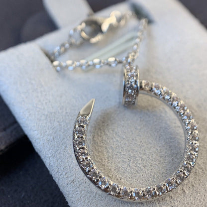 [⭐Hevara Jewelry]JUSTE NECKLACE SILVER DIAMONDS
