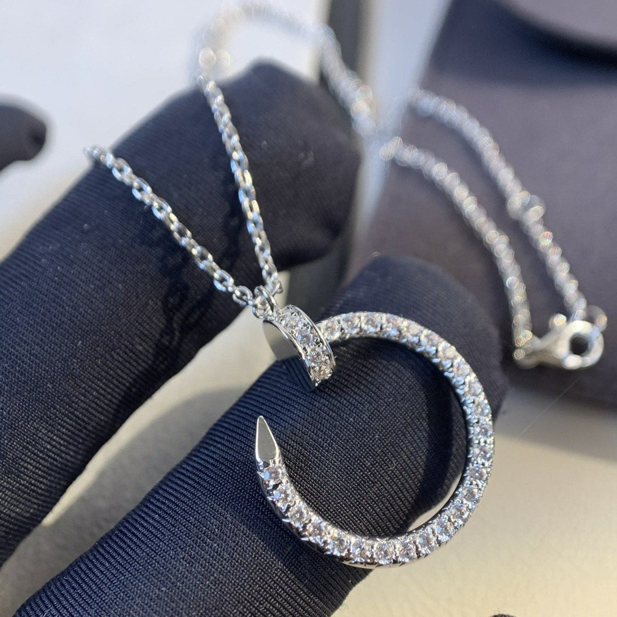 [⭐Hevara Jewelry]JUSTE NECKLACE SILVER DIAMONDS