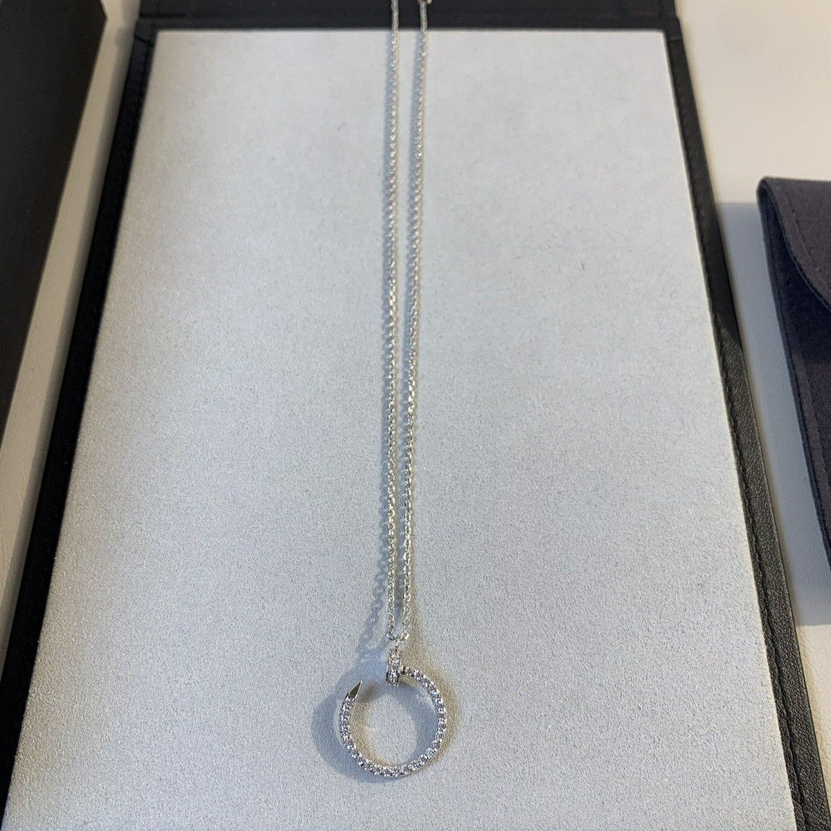 [⭐Hevara Jewelry]JUSTE NECKLACE SILVER DIAMONDS