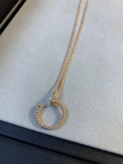 [⭐Hevara Jewelry]JUSTE NECKLACE PINK GOLD DIAMONDS