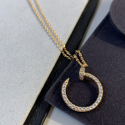 [⭐Hevara Jewelry]JUSTE NECKLACE PINK GOLD DIAMONDS