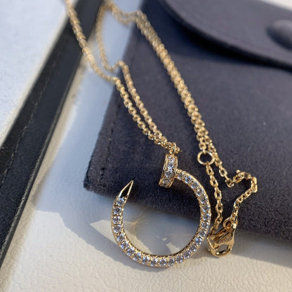 [⭐Hevara Jewelry]JUSTE NECKLACE PINK GOLD DIAMONDS