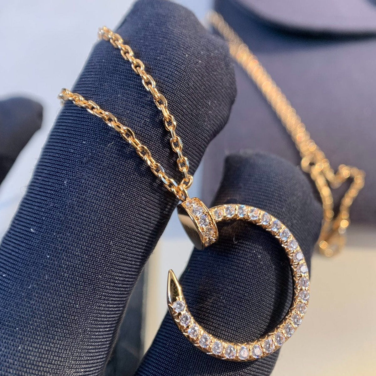 [⭐Hevara Jewelry]JUSTE NECKLACE PINK GOLD DIAMONDS