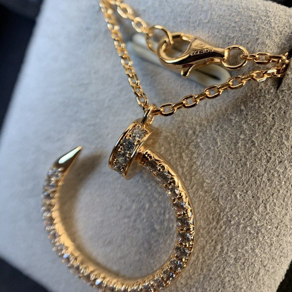 [⭐Hevara Jewelry]JUSTE NECKLACE PINK GOLD DIAMONDS