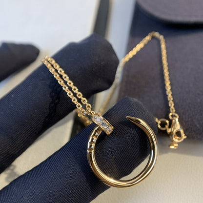 [⭐Hevara Jewelry]JUSTE NECKLACE PINK GOLD DIAMONDS