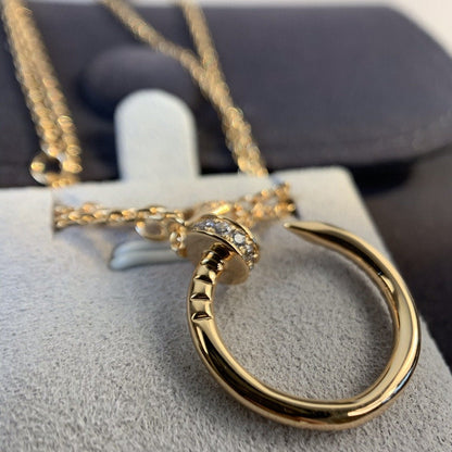 [⭐Hevara Jewelry]JUSTE NECKLACE PINK GOLD DIAMONDS