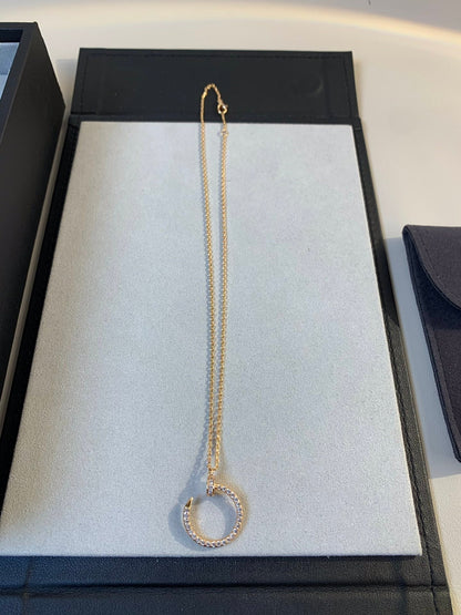 [⭐Hevara Jewelry]JUSTE NECKLACE PINK GOLD DIAMONDS