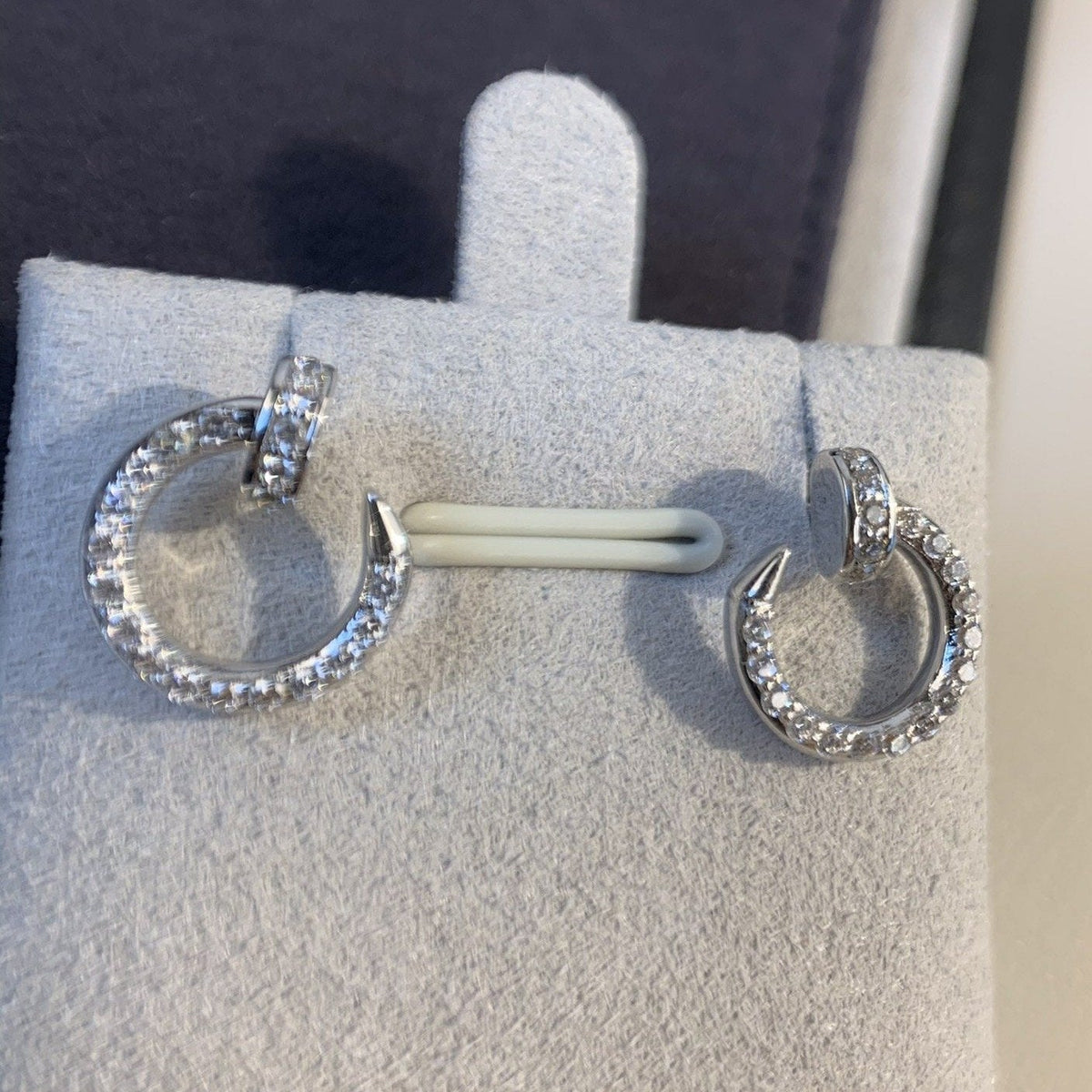 [⭐Hevara Jewelry]JUSTE EARRINGS SILVER DIAMONDS