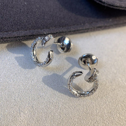 [⭐Hevara Jewelry]JUSTE EARRINGS SILVER DIAMONDS
