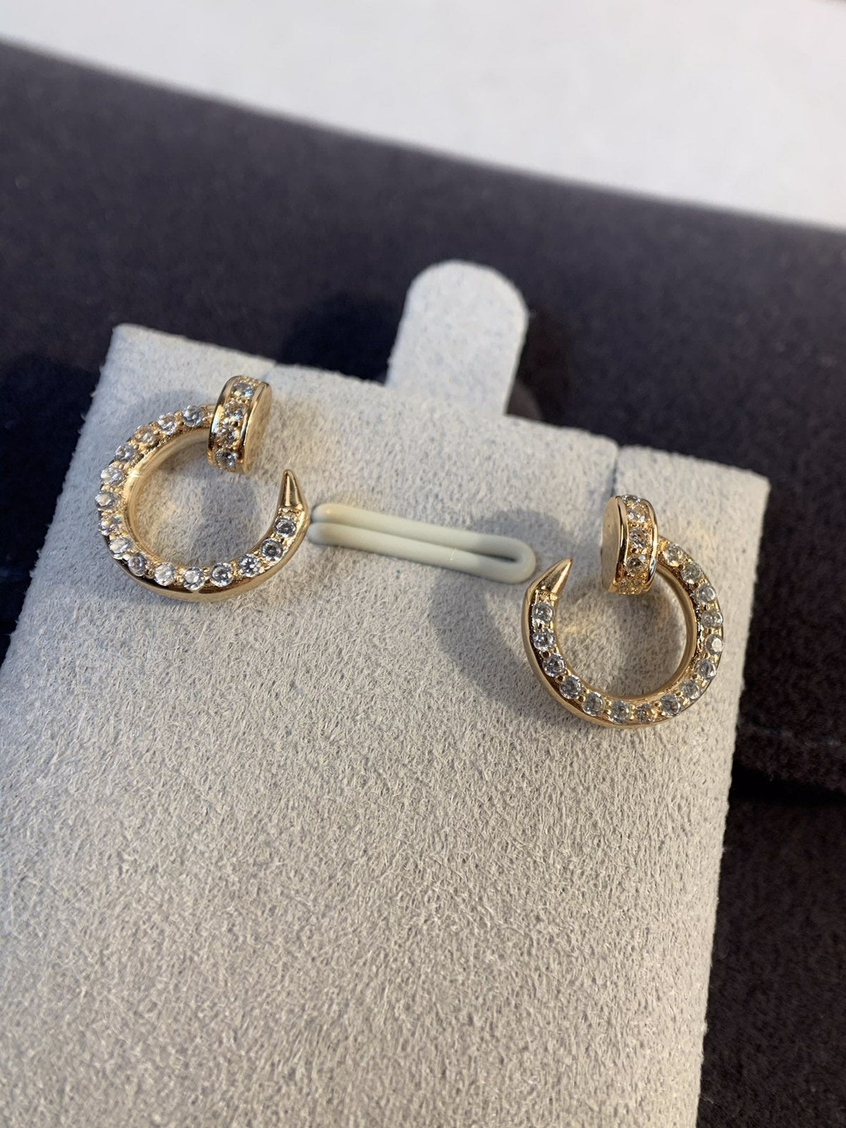 [⭐Hevara Jewelry]JUSTE EARRINGS GOLD DIAMONDS