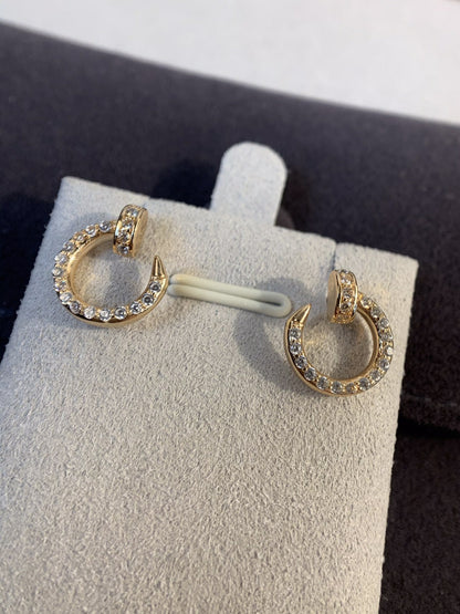 [⭐Hevara Jewelry]JUSTE EARRINGS GOLD DIAMONDS