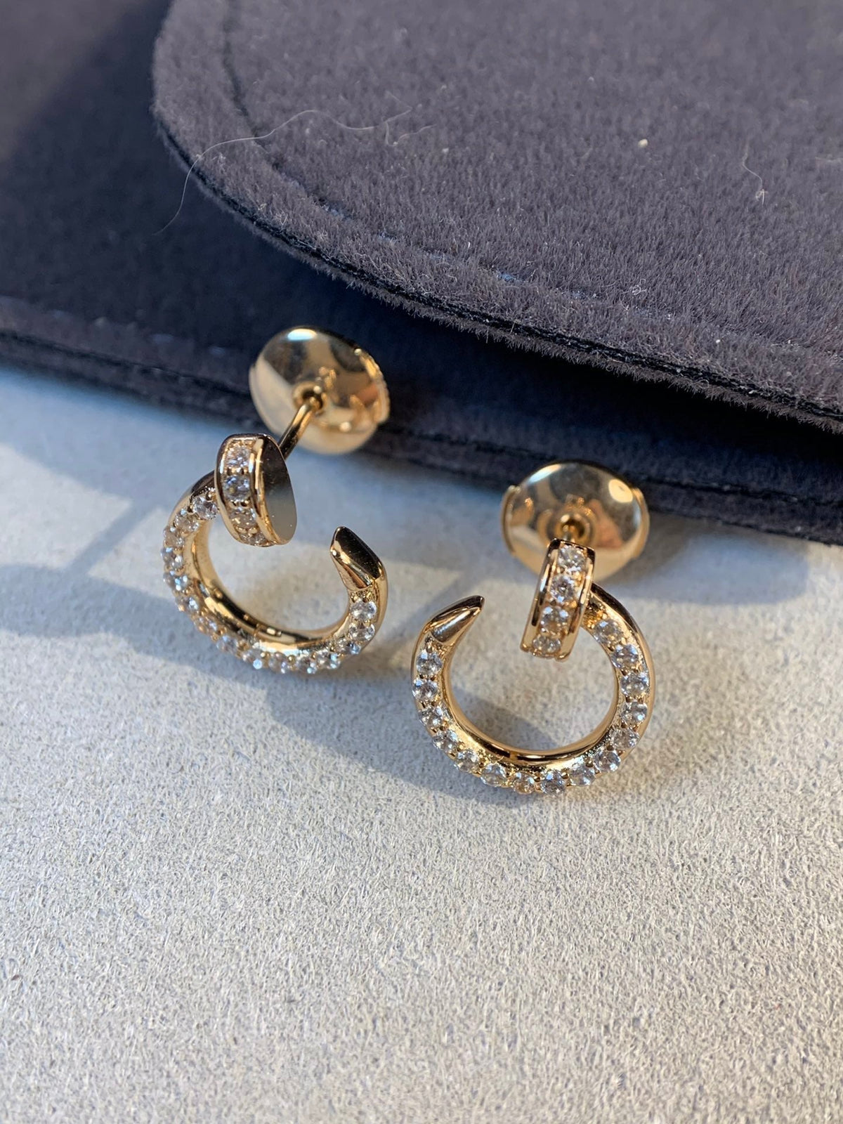 [⭐Hevara Jewelry]JUSTE EARRINGS GOLD DIAMONDS