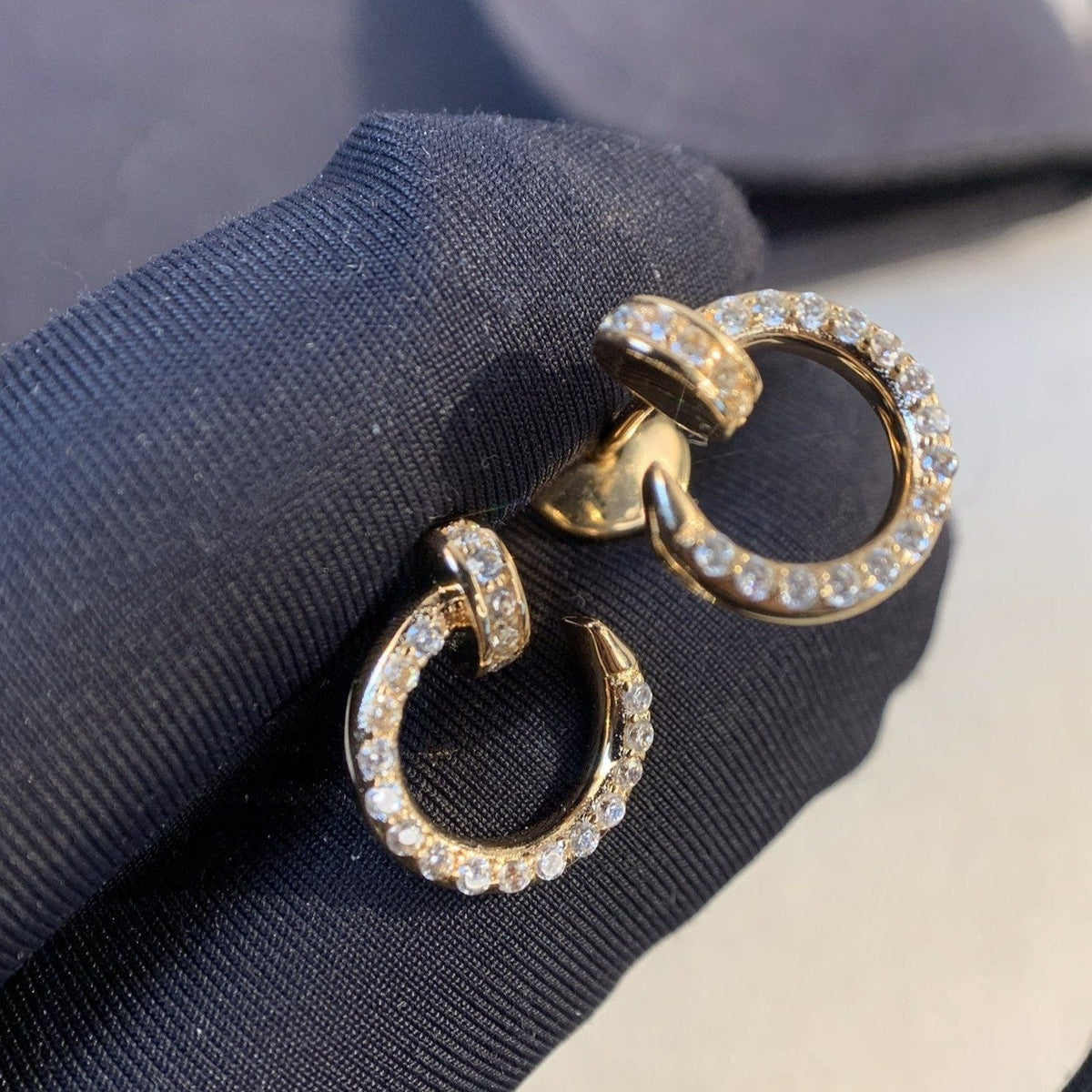 [⭐Hevara Jewelry]JUSTE EARRINGS GOLD DIAMONDS