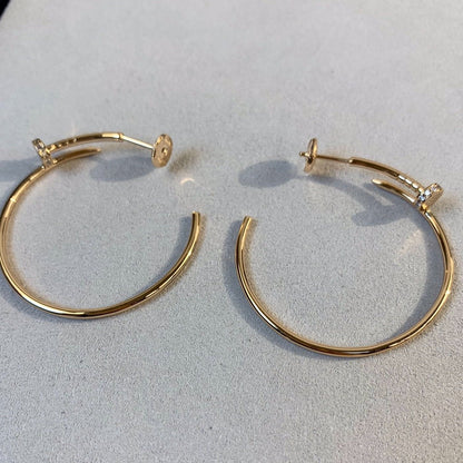 [⭐Hevara Jewelry]JUSTE EARRINGS GOLD DIAMONDS 1.8MM