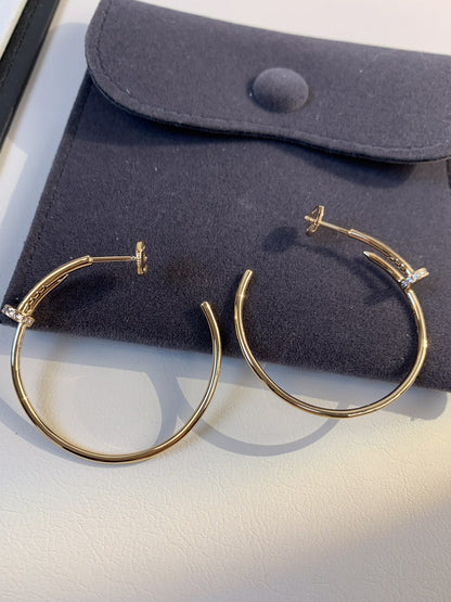 [⭐Hevara Jewelry]JUSTE EARRINGS GOLD DIAMONDS 1.8MM