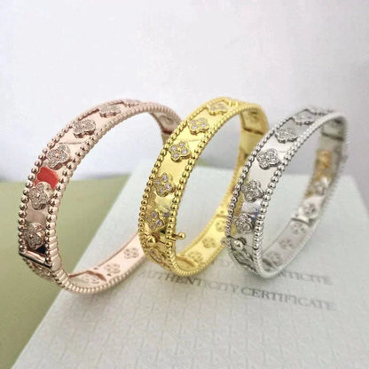 [⭐Hevara Jewelry]CLOVER BRACELET 8MM DIAMONDS
