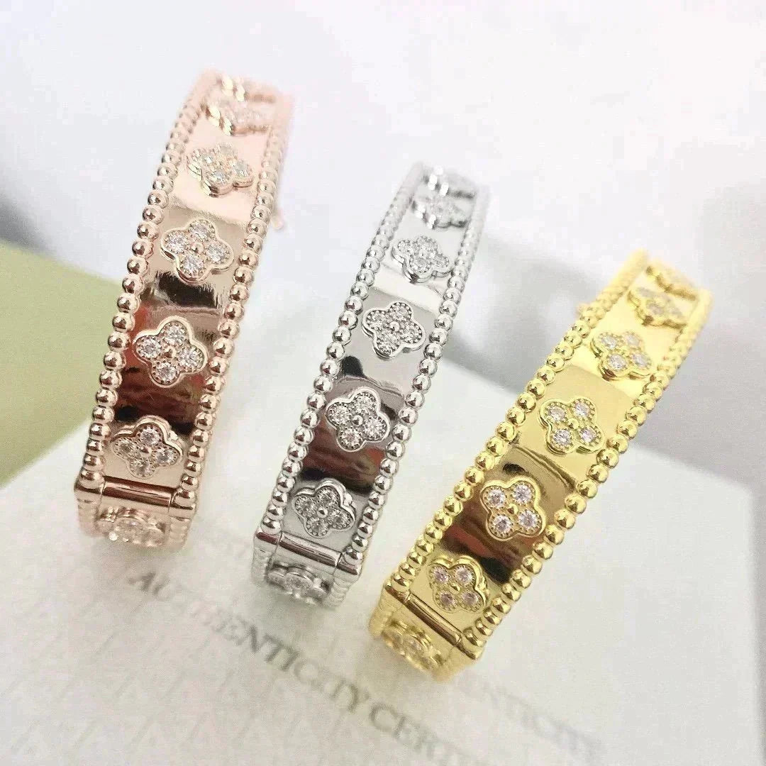 [⭐Hevara Jewelry]CLOVER BRACELET 8MM DIAMONDS