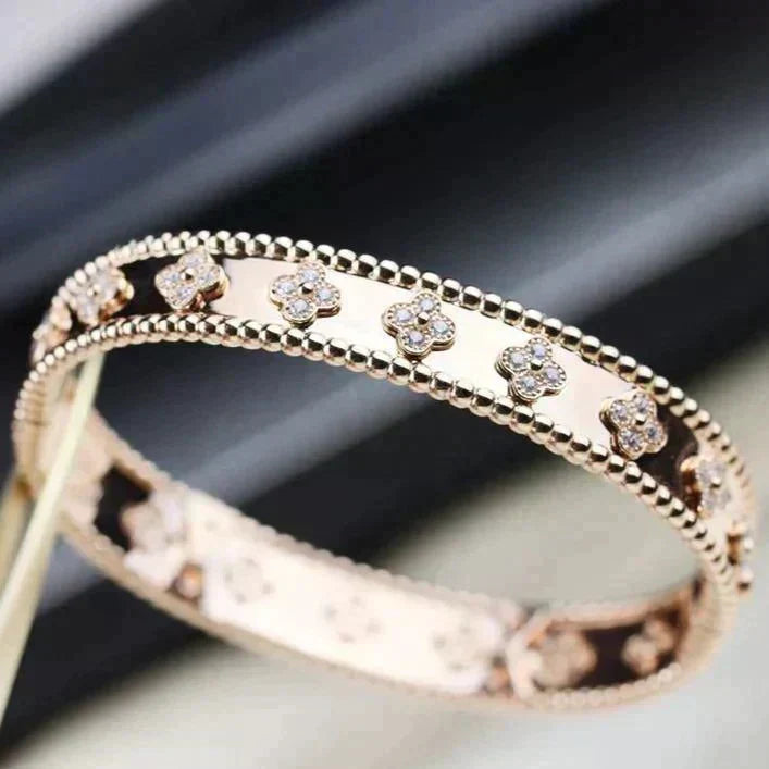 [⭐Hevara Jewelry]CLOVER BRACELET 8MM DIAMONDS