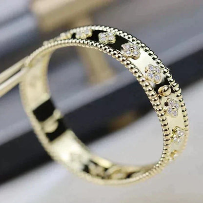 [⭐Hevara Jewelry]CLOVER BRACELET 8MM DIAMONDS
