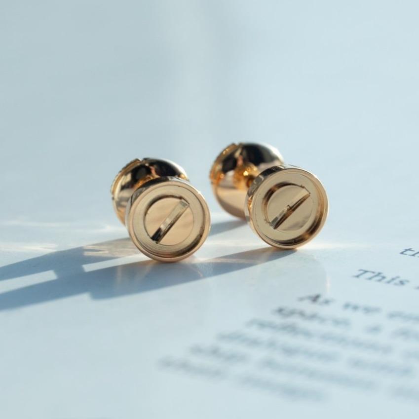 [⭐Hevara Jewelry]LOVE EARRINGS PINK GOLD 10MM