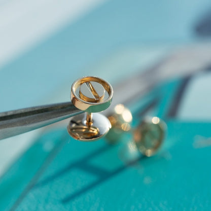[⭐Hevara Jewelry]LOVE EARRINGS PINK GOLD 10MM