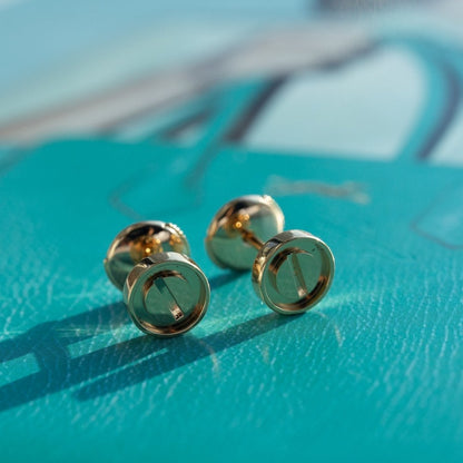 [⭐Hevara Jewelry]LOVE EARRINGS PINK GOLD 10MM