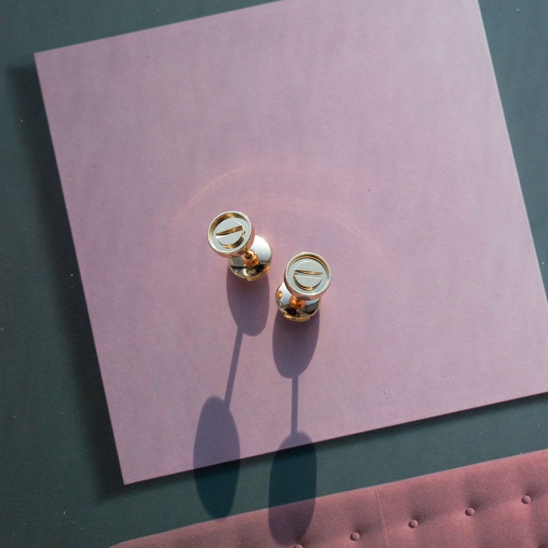 [⭐Hevara Jewelry]LOVE EARRINGS PINK GOLD 10MM