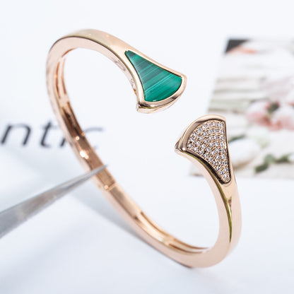 [⭐Hevara Jewelry]DREAM BRACELET OPEN MALACHITE PINK GOLD