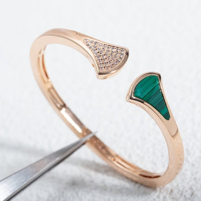 [⭐Hevara Jewelry]DREAM BRACELET OPEN MALACHITE PINK GOLD