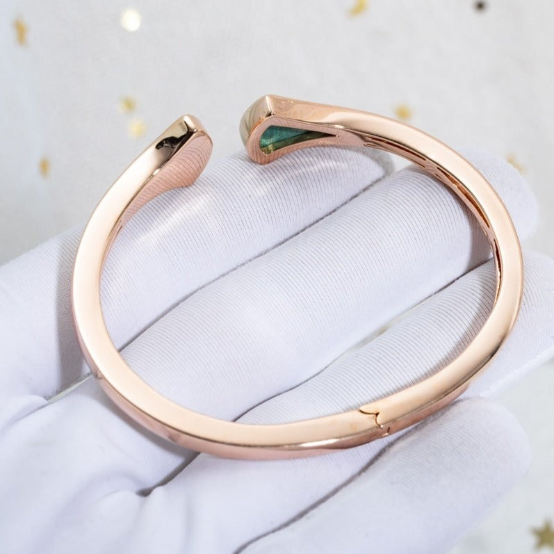 [⭐Hevara Jewelry]DREAM BRACELET OPEN MALACHITE PINK GOLD