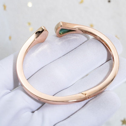 [⭐Hevara Jewelry]DREAM BRACELET OPEN MALACHITE PINK GOLD