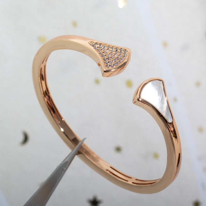 [⭐Hevara Jewelry]DREAM BRACELET OPEN PINK GOLD MOP DIAMOND