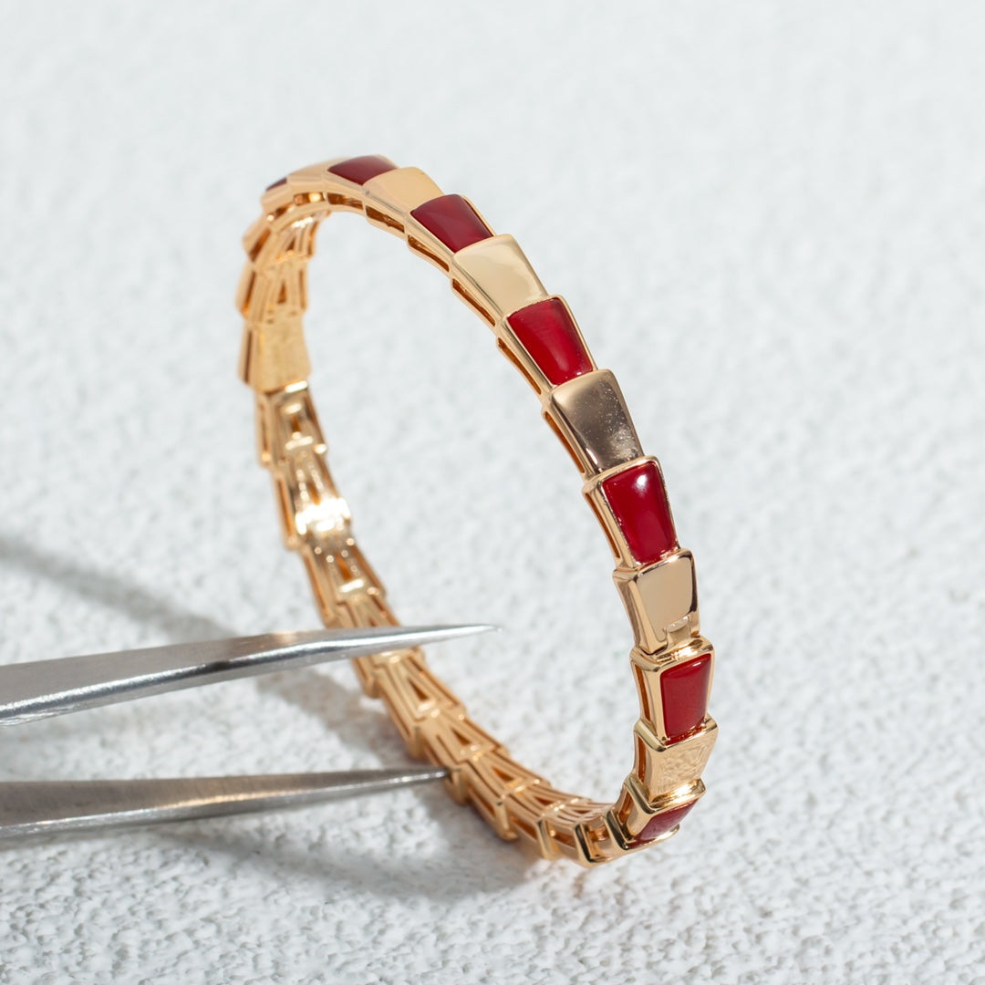 [⭐Hevara Jewelry]SERPENTI BRACELET PINK GOLD RUBELLITE