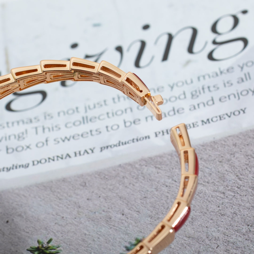 [⭐Hevara Jewelry]SERPENTI BRACELET PINK GOLD RUBELLITE