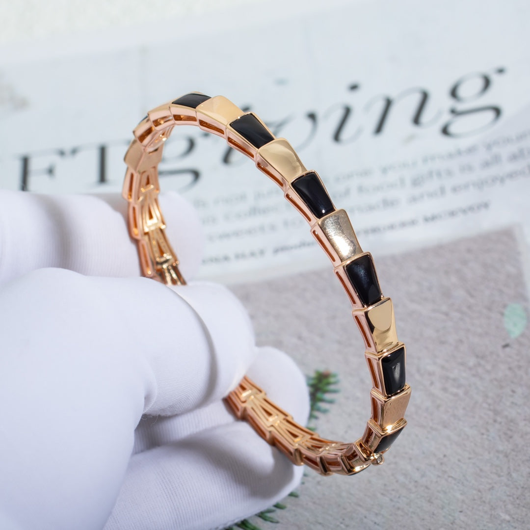 [⭐Hevara Jewelry]SERPENTI BRACELET PINK GOLD ONYX
