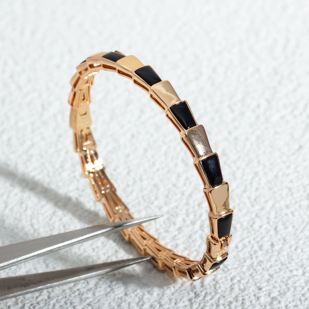 [⭐Hevara Jewelry]SERPENTI BRACELET PINK GOLD ONYX