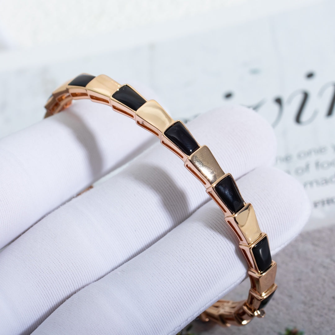 [⭐Hevara Jewelry]SERPENTI BRACELET PINK GOLD ONYX