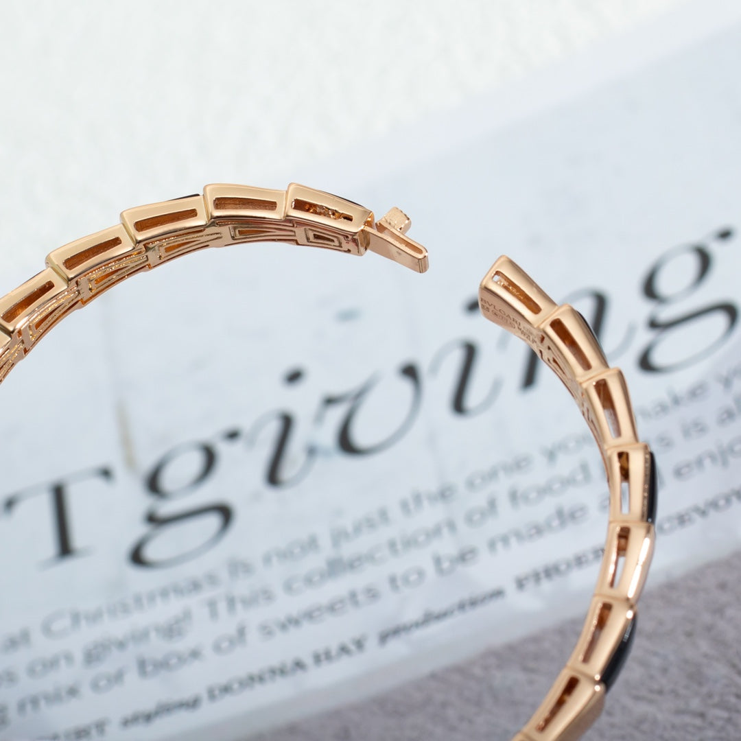 [⭐Hevara Jewelry]SERPENTI BRACELET PINK GOLD ONYX