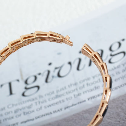 [⭐Hevara Jewelry]SERPENTI BRACELET PINK GOLD ONYX