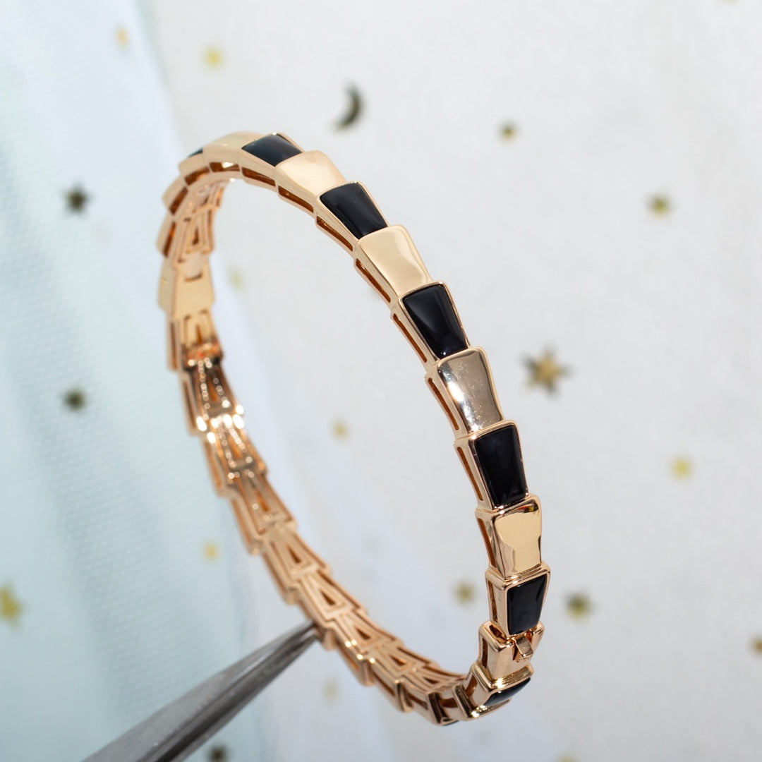 [⭐Hevara Jewelry]SERPENTI BRACELET PINK GOLD ONYX