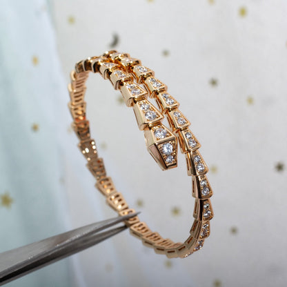 [⭐Hevara Jewelry]SERPENTI BRACELET 6.8MM PINK GOLD DIAMOND