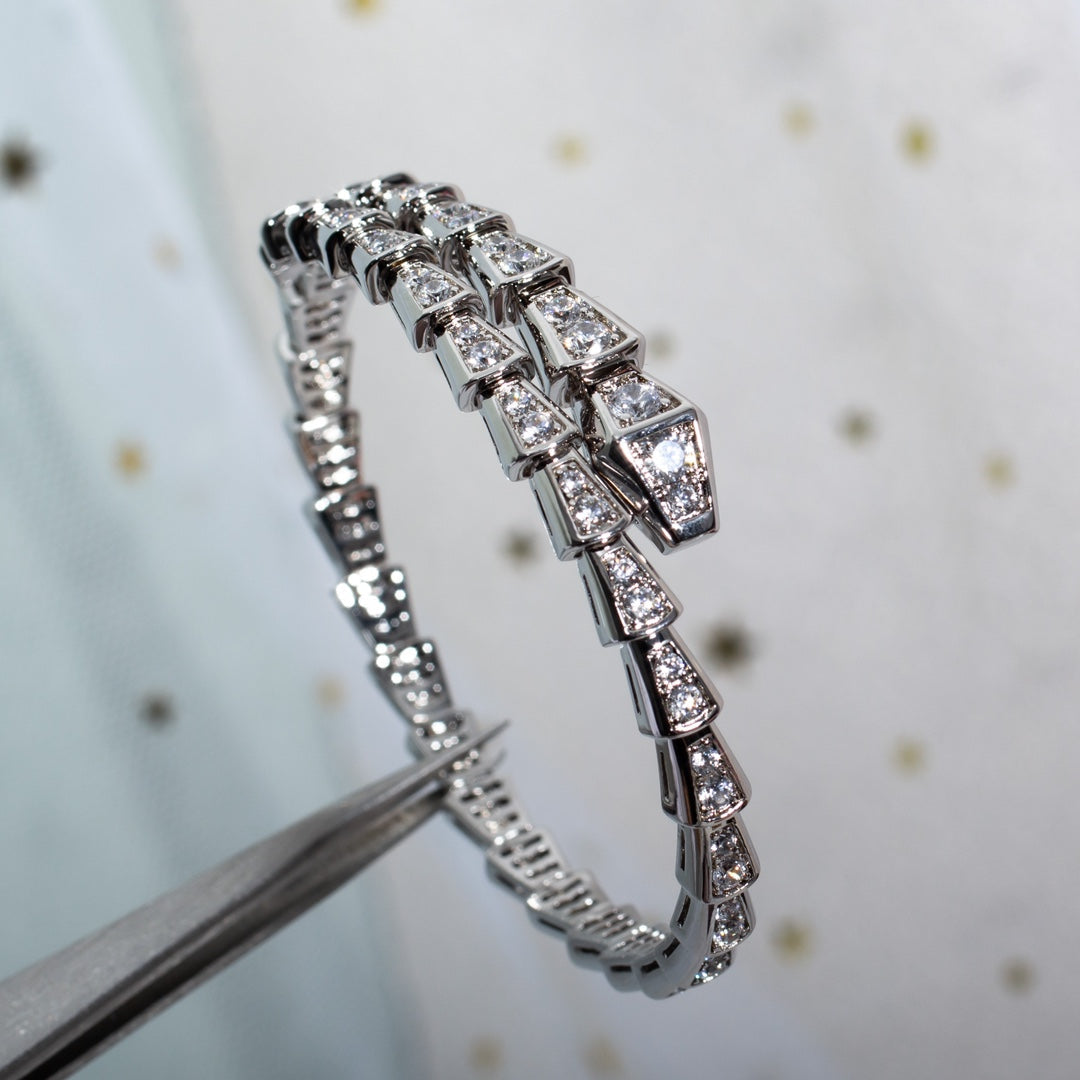 [⭐Hevara Jewelry]SERPENTI BRACELET 6MM SILVER DIAMOND
