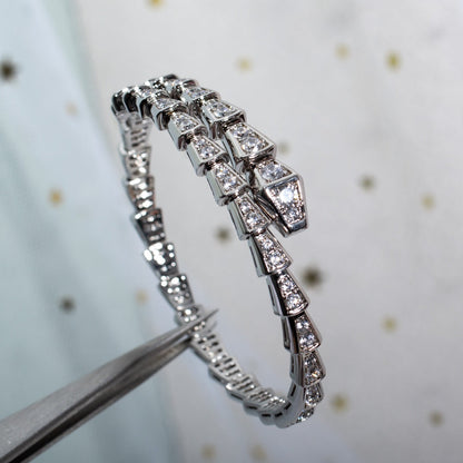[⭐Hevara Jewelry]SERPENTI BRACELET 6MM SILVER DIAMOND