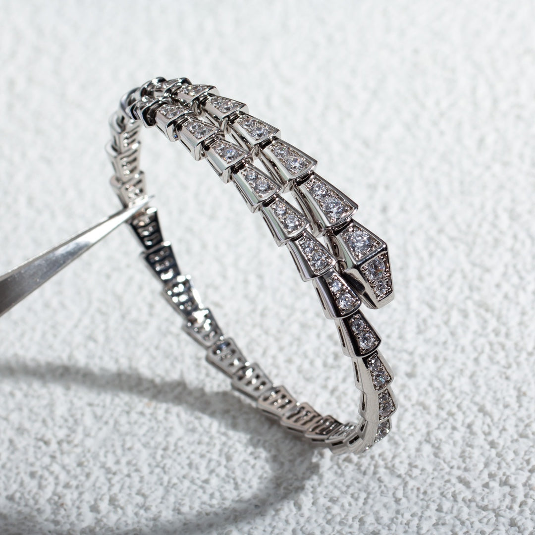 [⭐Hevara Jewelry]SERPENTI BRACELET 6MM SILVER DIAMOND