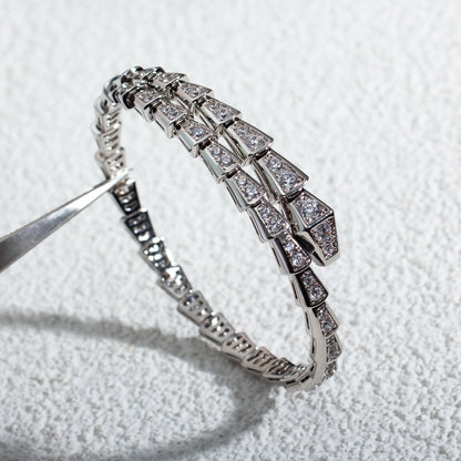 [⭐Hevara Jewelry]SERPENTI BRACELET 6MM SILVER DIAMOND