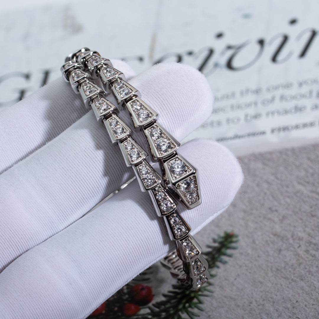 [⭐Hevara Jewelry]SERPENTI BRACELET 6MM SILVER DIAMOND
